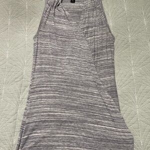 Gray Striped Sleeveless Top